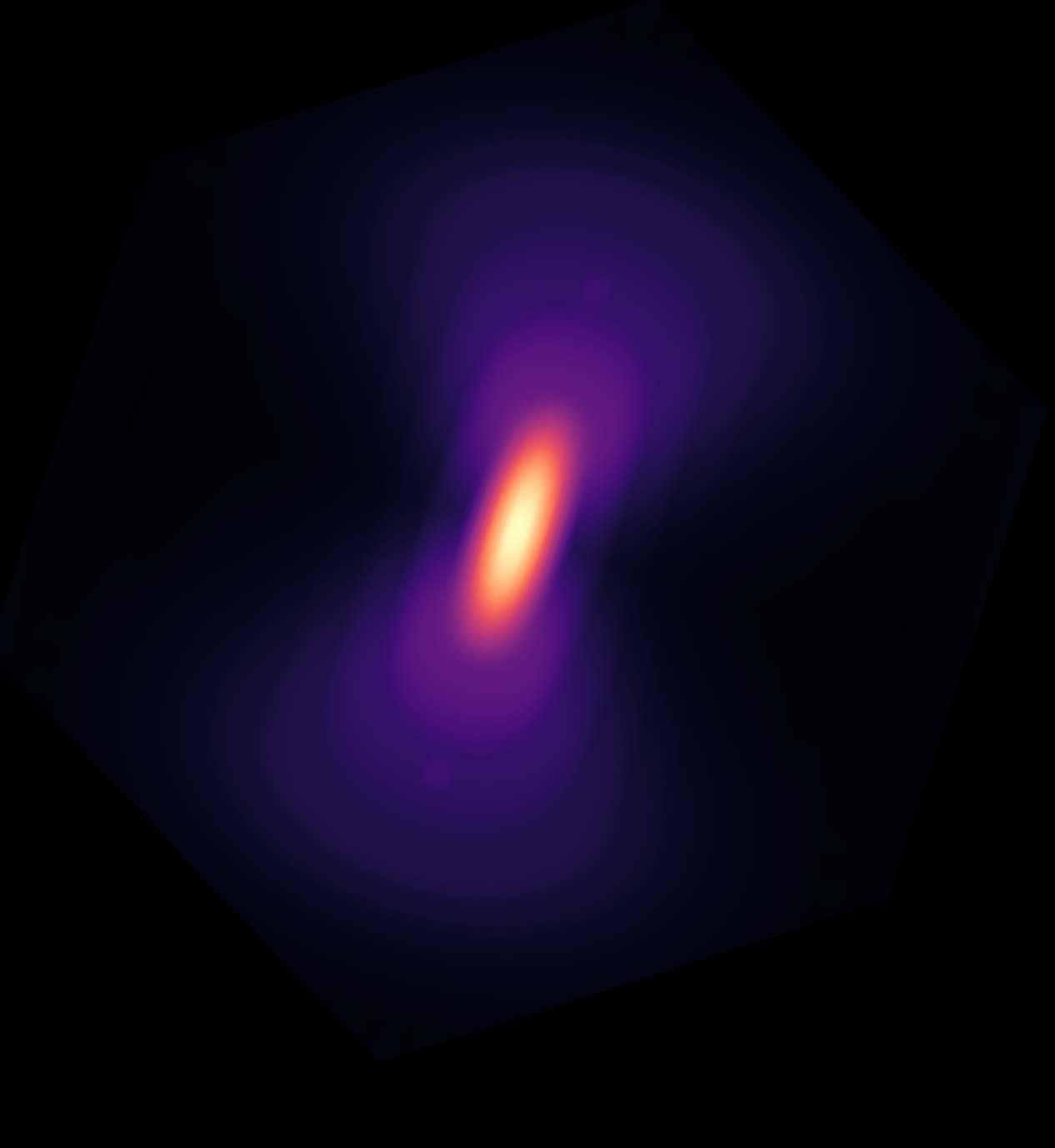 A simulated point spread function rendered in napari